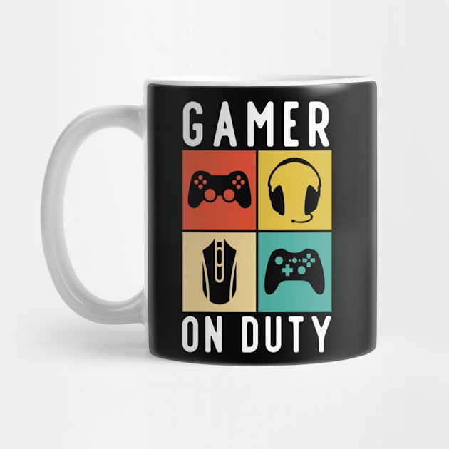 Gamer On Duty Gaming Gift by Schwarzweiss